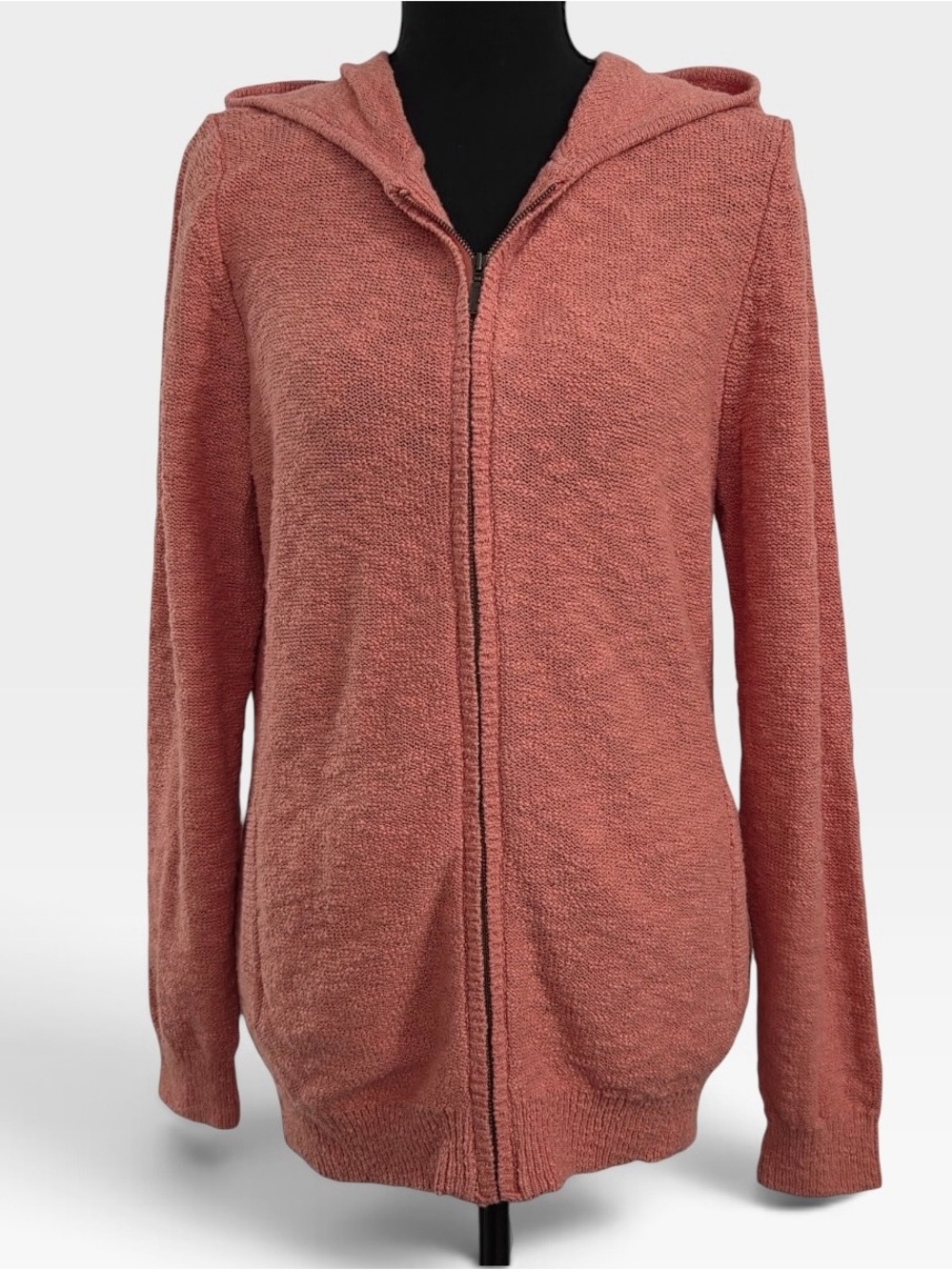 L.L. Bean Hooded Zip Sweater in Salmon